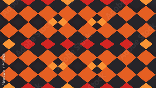 Abstract geometric diamond pattern with warm autumnal color palette