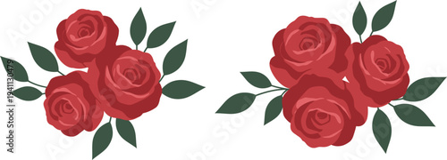 A beautiful floral bouquet of red tulips and roses features romantic blossoms and petals isolated on white, making it a perfect gift of nature for a Valentine holiday filled with love and beauty