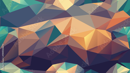 Abstract polygonal background with a warm and cool color palette