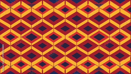 Abstract diamond pattern background with strong color contrasts