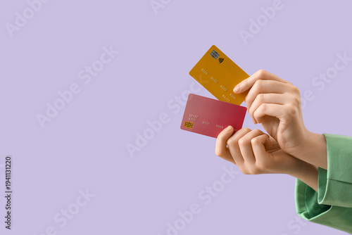 Female hands with credit ca...