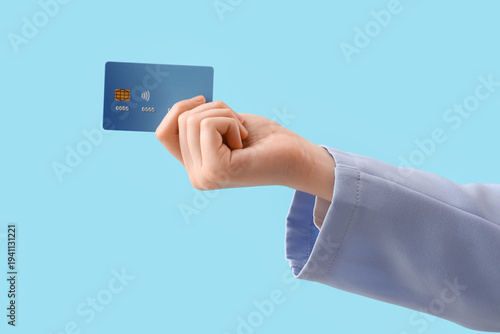 Female hand with credit car...