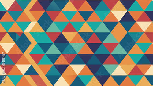 Colorful abstract geometric pattern background with triangles tiling concept
