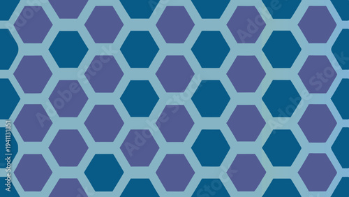 Abstract honeycomb pattern in shades of blue and purple