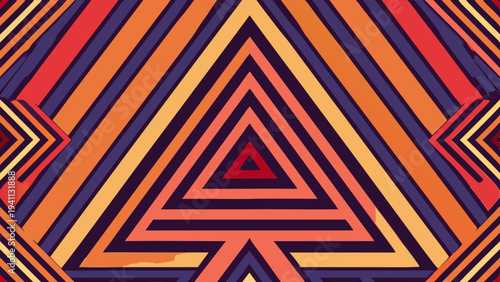 Abstract striped triangle pattern background with vibrant color scheme