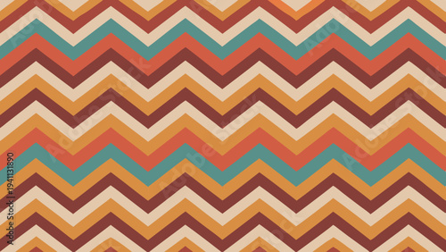 Retro zigzag pattern with warm earthy autumnal tones