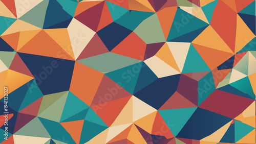 Abstract geometric background with low poly and triangles design