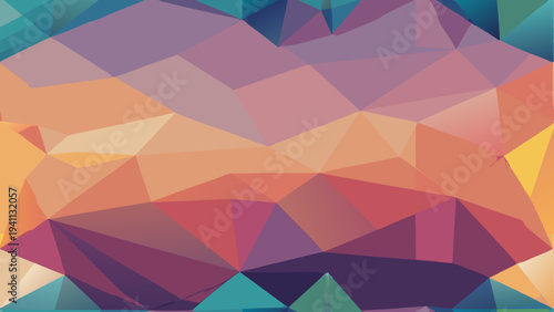 Abstract low poly background with warm and cool hues