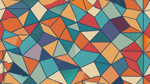 Abstract geometric pattern with triangles and polygons colorful design
