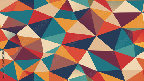 Colorful geometric mosaic background of triangles and irregular shapes