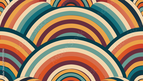 Retro Waves Abstract Pattern with Earthy Tones