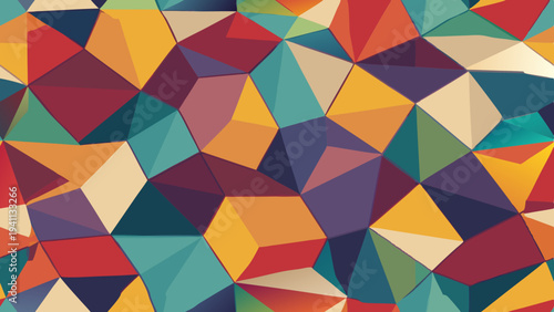 Geometric abstract background with triangles and polygons of various colors