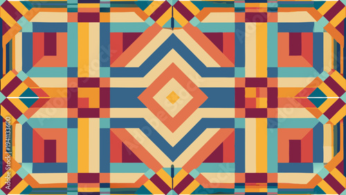 Retro geometric pattern with warm color tones for background