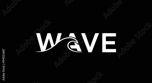 Wave Logo Text with Ocean Splash Graphic