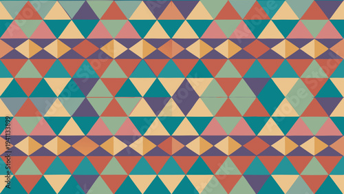 Geometric triangle pattern with retro color scheme and design