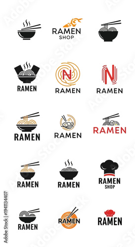 Ramen Shop Logo Collection: Japanese Noodle Soup Restaurant Branding Ideas