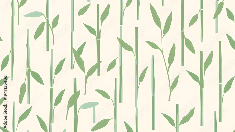 Obraz premium Green Bamboo Leaves Botanical Pattern Background