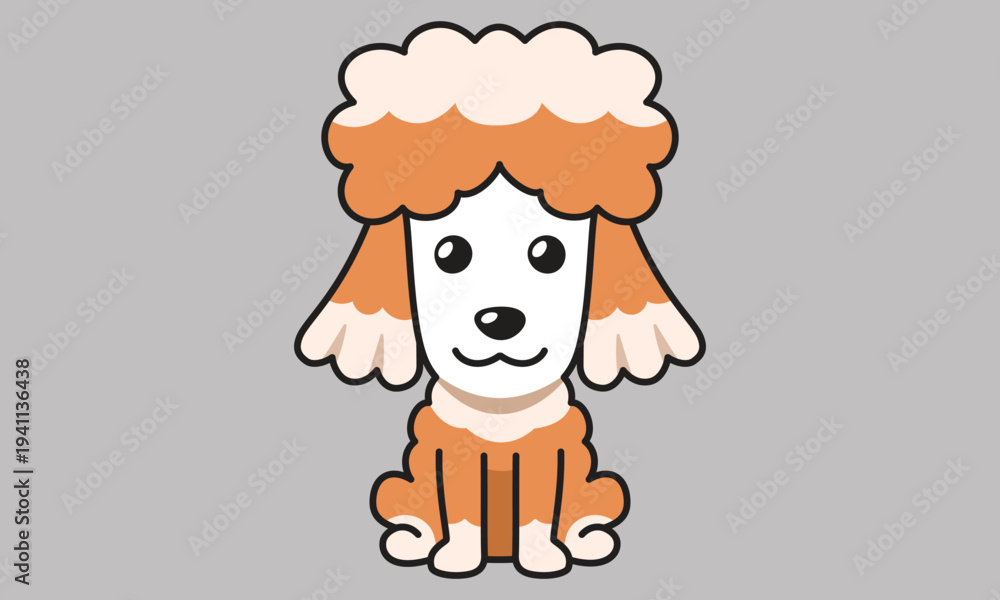 Fototapeta premium Cute Bulldog Cartoon Illustration Sitting