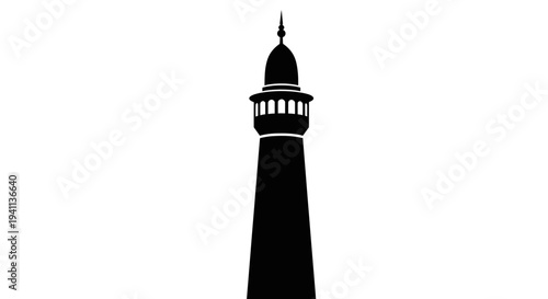Vector lighthouse icon, black silhouette