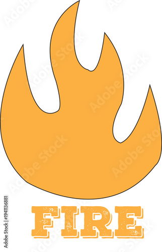 A cute cartoon vector illustration of a hot orange and red burning match icon featuring a funny devil design as a flammable danger sign