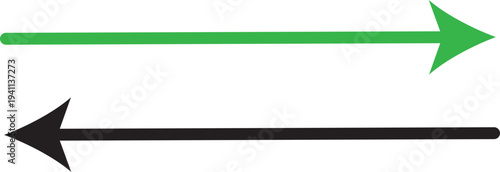 Set of long arrow icon. Black and blue, green  horizontal double side arrow.  long arrow vector icon set. Long arrows left and right in flat style. Long arrow symbol, icon design., arrow design EPS10