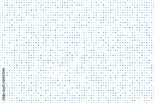 Abstract blue dotted texture background with scattered halftone pattern, modern minimal dot design, vector