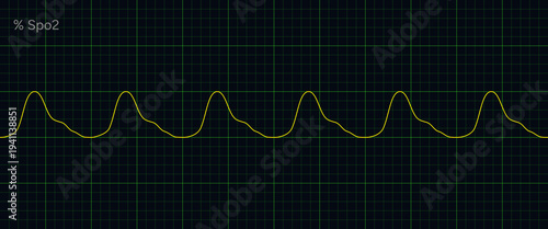 SpO2 oxygen saturation monitor waveform medical vital sign graph. Medical Healthcare Concept.