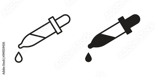 Dropper icon black, line, flat vector, isolated illustration.