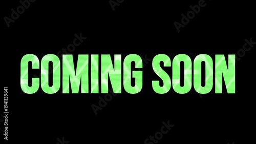 Exciting announcement coming soon with bold typography and neon green text on a dark background