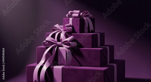 Wallpaper Mural Purple Gift Boxes With Ribbons Torontodigital.ca
