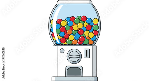 Classic Gumball Machine Filled with Colorful Candies