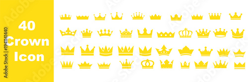 Crown vector collection. Black crown icon set. King and queen royal symbols. Exclusive VIP premium signs. Luxury heraldic emblem.