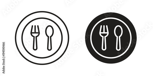 Food icon black, line, flat vector, isolated illustration.