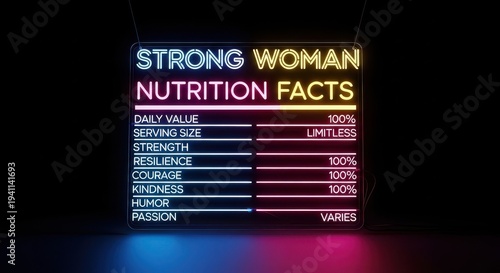 Wallpaper Mural Strong Woman Nutrition Facts Sign Torontodigital.ca