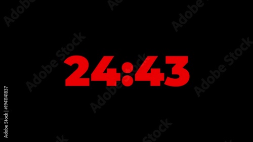 27 minute countdown flat design.27 minute countdown clock animation