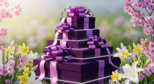 Wallpaper Mural Purple Gifts and Flowers Display Torontodigital.ca