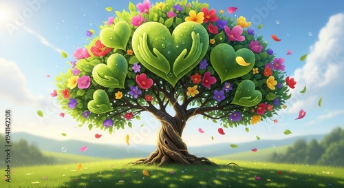 Wallpaper Mural Heart Tree Flower Blooming Scene Torontodigital.ca