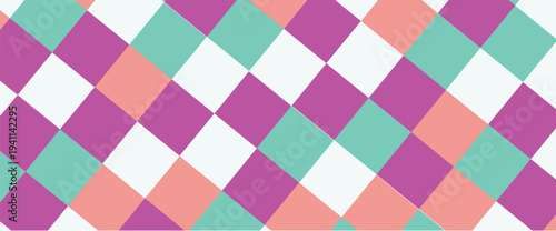 Colorful checkered abstract pattern. Geometric vector illustration
