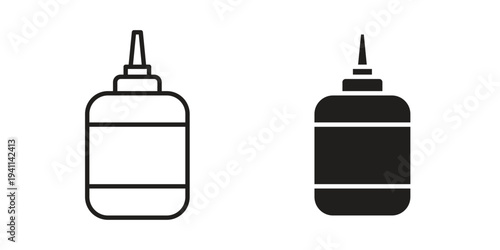 Glue icon black, line, flat vector, isolated illustration.