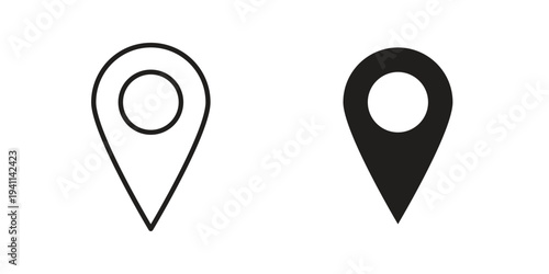 Gps icon black, line, flat vector, isolated illustration.