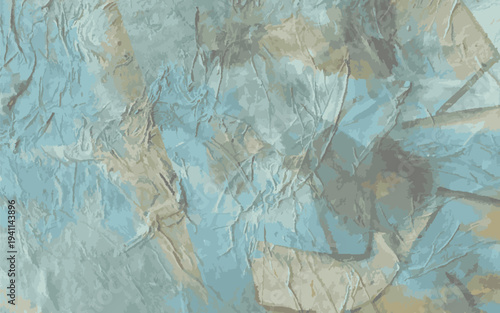 Light blue wrinkled paper background with abstract folds.