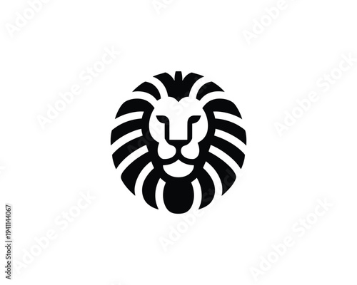 Lion Head Logo Geometric Minimalist Symbol Art