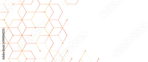 Geometric orange hexagonal pattern with transparent background