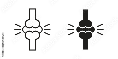 Joint icon black, line, flat vector, isolated illustration.