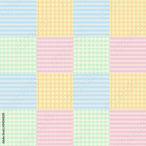 Various pastel background colours with checked pattern for wallpaper, backdrop, ad template, frame, paper design, poster, postcard, sticky note, plaid fabric print, textile, garment, clothes