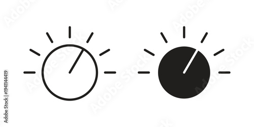 Knob icon black, line, flat vector, isolated illustration.
