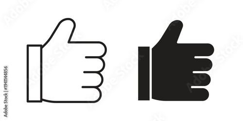 Like icon black, line, flat vector, isolated illustration.