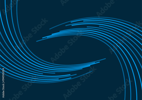 Blue minimal glowing wavy lines abstract futuristic tech background. Vector concept design