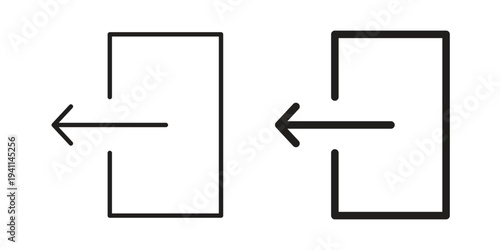 Log out icon black, line, flat vector, isolated illustration.