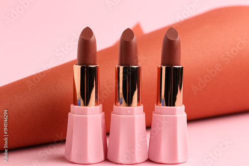 Beautiful brown lipsticks o...